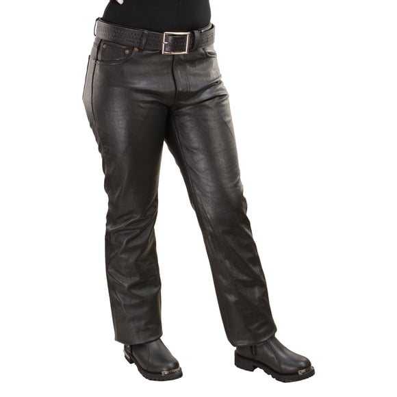 Milwaukee Leather LKL6790 Pantalon de Moto Décontracté Classique pour Femmes 5 Poches Noir - 0