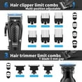 thumbnail image 2 of KEMEI Professional Hair Clippers for Men, Cordless Complete Barber Clipper T-Blade Trimmer Foil Shaver Set, Electric Hair Cutting Full Kit with 9 Guide Comes, USB Rechargeable, 2 of 6