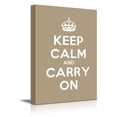 thumbnail image 1 of Canvas Wall Art Gallery Wrap Canvas Prints - Keep Calm and Carry On | Stretched Brown Canvas Home Decor Ready to Hang - 24" x 36", 1 of 3