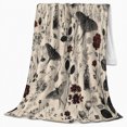 thumbnail image 2 of Gothic Botanical Moths Wildflowers Vintage Design, Mystical Celestial Art Scene, Warm Flannel Blanket for Sunroom and Reading Nook, Celestial Art Lovers Housewarming Gift, Celestial Home Decor, 2 of 9