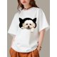 thumbnail image 1 of Dog Print, Fun & Cheerful Round Neck T-Shirt, Pure Cotton Comfortable Short Sleeve, Spring Summer Women's Casual Top, Great for Sporty Looks and Outdoor Activities, 1 of 6