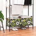 thumbnail image 3 of Yayeee Foldable Storage Basket for Shelves with Handles Waterproof Cloth Bins, Green Flower Pattern, 3 of 7