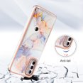 thumbnail image 2 of For Motorola Moto G Stylus 4G 2022 Marble Patterned Case with Card Holder, Back Folio Kickstand PU Leather + Soft Crystal Bumper Edge, Magnetic Clasp Back Cover,Marble #1, 2 of 6