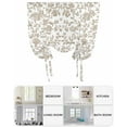 thumbnail image 6 of Khaki Flower Tie Up Curtains for Window, Thermal Insulated Balloon Shade Adjustable Rod Pocket Curtains Valance Panels for Kitchen Bathroom Cafe 42 x 63 Vintage Farmhouse Boho Leaf Spring Plant, 6 of 6