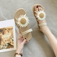 thumbnail image 2 of GERsome Sandals for Women Casual Summer, Open Toe Daisy Flats Slip On Slide Sandals Shoes Comfortable Beach Slippers, 2 of 6