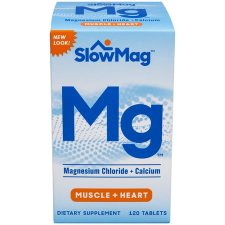 Magnesium Chloride Dietary Supplement - (2 Pack) SlowMag Magnesium Chloride + Calcium Tablets, 120 Ct