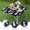 thumbnail image 4 of Celestial Wolf Halloween Pattern Square Fitted Tablecloth with Elastic Edge,Square Table Cover,Washable Elastic Table Cover for Home Kitchen Party Decor 36"x36", 4 of 6