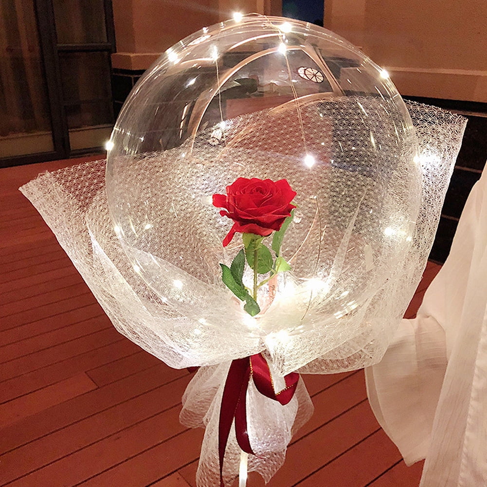 Led luminous balloon rose bouquet weddingnored