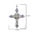 thumbnail image 2 of Mooneye 7X5mm Oval Opal Gemstone 925 Sterling Silver Religious Cross Women Gifts Pendant, 2 of 5