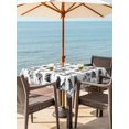 thumbnail image 3 of Outdoor Tablecloth with Umbrella Hole for Patio/Picnic/Party/Camping, Farmhouse Country Waterproof Table Cloth Square Cover Washable, Black Vintage Trees Rustic French Garden (60"x 60"), 3 of 8