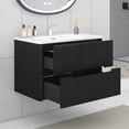 thumbnail image 5 of Emma 30" Wall-mounted Bathroom Vanity in Brushed Black Oak with White Ceramic Basin, 5 of 12