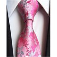 thumbnail image 6 of QCWQMYL Men's Pink Paisley Floral Zipper Tie Pretied Wedding Party Neckties, 6 of 6