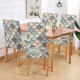 thumbnail image 2 of Yayeee 4 Pack Dining Chair Covers Stretch Parson Chairs Slipcovers Seat Protector, Green Art Pattern, 2 of 6