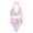 Pink, variant on Women's Deep V Neck One Piece Swimsuit O-Ring Swimwear Cut Out Bathing Suit