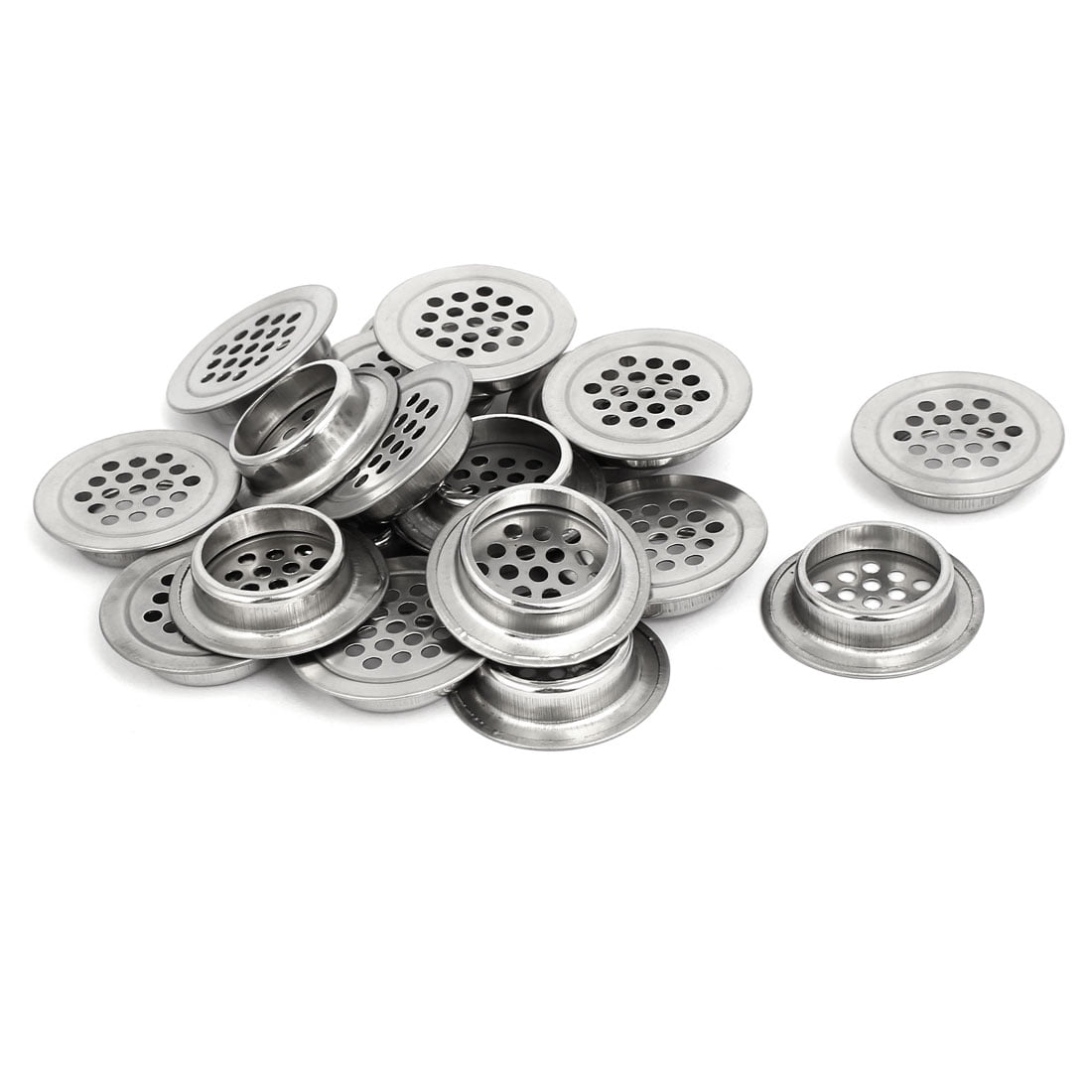 Lot De 20 Grilles De Ventilation Rondes En Acier Inox - Diamètre 29mm, Trous De 3mm - Pour Air Ou Câbles - Neuf Uxcell
