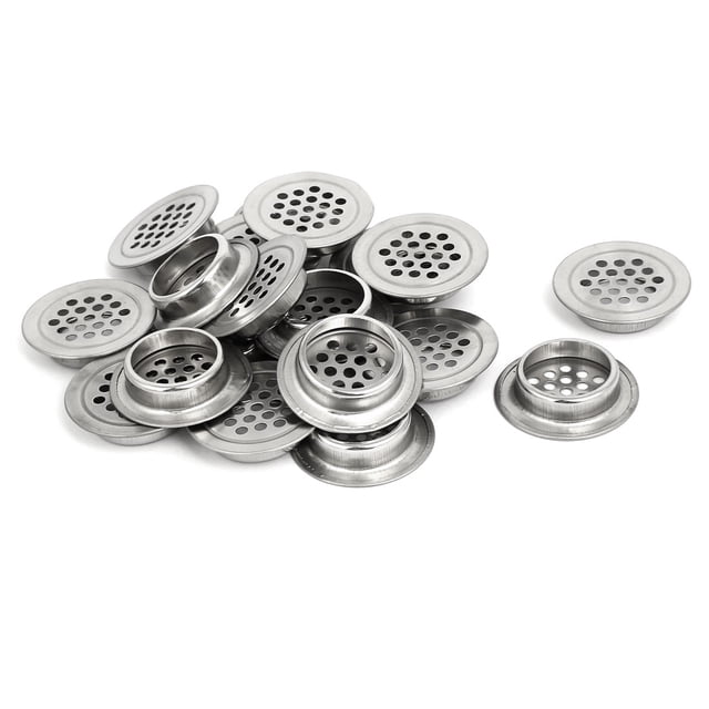 29mm Diámetro Inferior Rejilla de Acero Inoxidable Redonda con Agujeros Ventilación Louver Plano 20 piezas