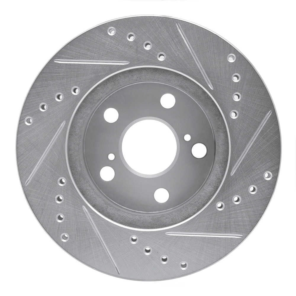 Dynamic Friction Company 631-76067L DFC Brake Rotor - Drilled And Slotted - Silver