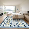 thumbnail image 3 of ODIKA 6'x9' Machine Washable Non-Slip Area Rug, Oriental Navy Blue High Traffic Rug with Pad, Blue, 1058275, 3 of 8