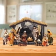 thumbnail image 3 of DYIOO 7.87" Indoor Nativity Manger Set, 11Pcs Christmas Figurine Set for Scene Holiday Family Gift Religious Decorations(7.87 in x 2.15 in x 6.10 in), 3 of 9