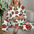thumbnail image 6 of Uemuo Hand Drawn Strawberry Pattern Womens Pajama Sets,PJ Set for Women,Pajamas for Women Logo,Long Sleeve Pajama Set for Women,Soft Long Sleeve Top With Pants-XX-Large, 6 of 9