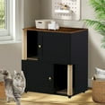thumbnail image 4 of Garvee Cat Litter Box Enclosure for 2 Cats, Litter Box Enclosure with Double Room, Hidden Enclosed Cat Litter Box Furniture with Scratch Posts and Double-Layer Litter Mats, 4 of 8