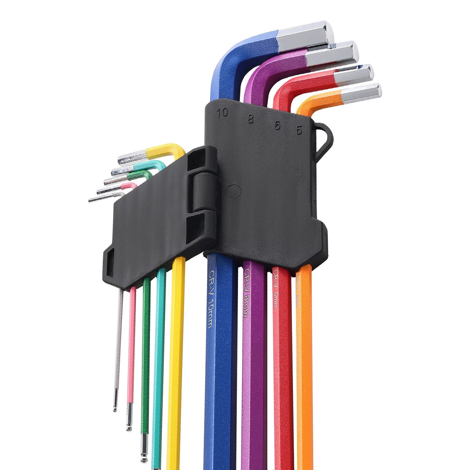 Hex Key Allen Wrench Set, 22 pcs SAE (0.050-3/8 in) and Metric (1.5-10 mm), Color Coding Allen Wrenches Sets with Ball End, Long Arm L-Shaped Hex Key for Bicycle, Household, Automobile Repair