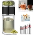 thumbnail image 1 of Alivefuser Tea Infuser, Alive Fuser Tea Infuser, Alivefuser™ Tea Infuser, Alivefuser Teapot, Glass Tea Infuser for Loose Leaf Tea, Tea Water Separation Tea Cup for Office Travel (Black, 9.5oz(280ml)), 1 of 8
