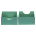 thumbnail image 5 of Household Essentials 2-Pack of Drawer Organizers, Sturdy Chipboard Wrapped In Soft Polyester Fabric, Stylish and Functional Storage Solution, 3” H x 6” W x 6” D, Seafoam Green, 5 of 9