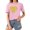 Pink, variant on Giftesty Blouses for Women Dressy Casual Women's Baseball Sport Printed T-shirt with Round Neck and Short Sleeved Top