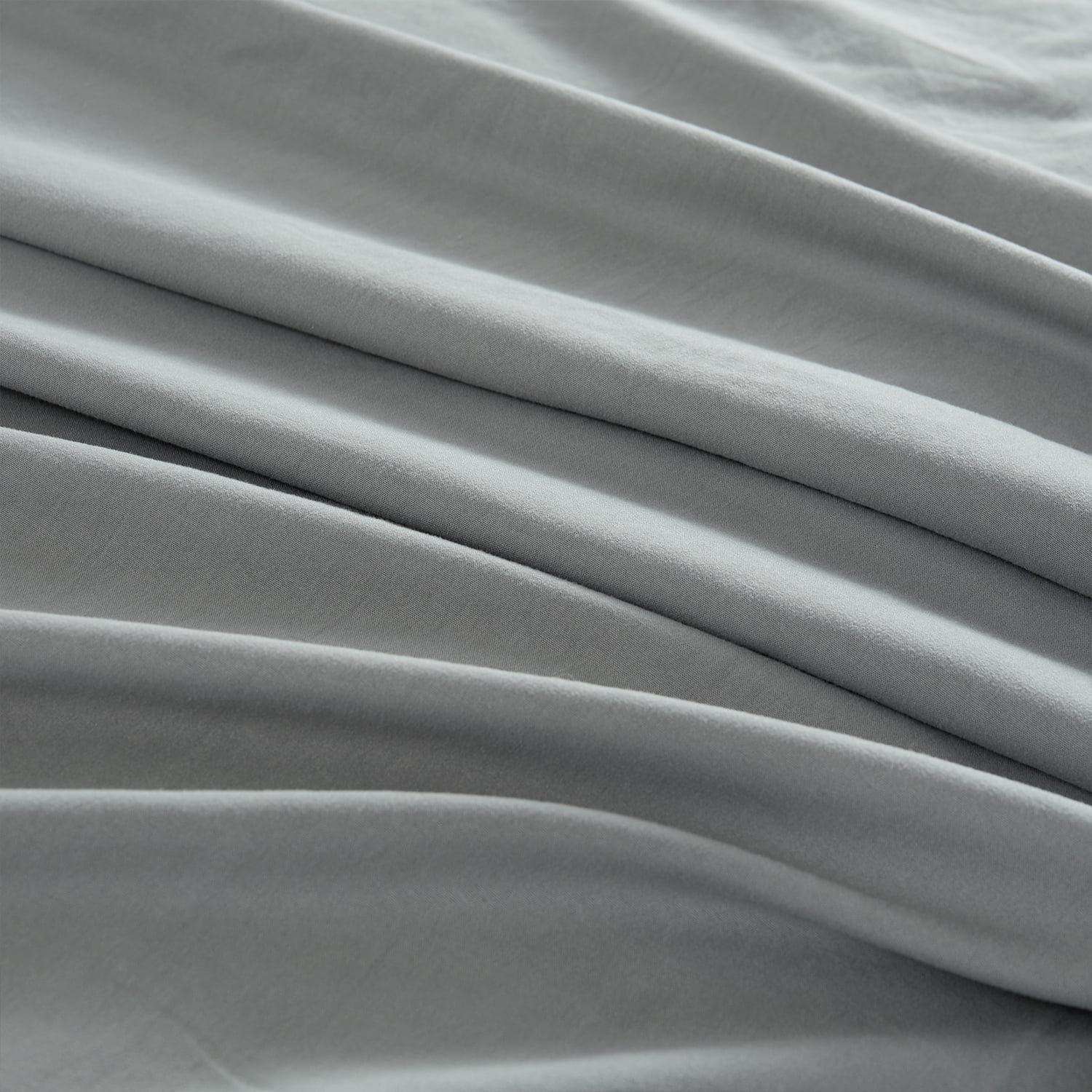 JML 3 Pieces Washed Microfiber Duvet Cover Set With Zipper, Corner Ties And 2 Pillowcases, King 90"x 104", Grey
