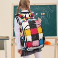 thumbnail image 7 of FORMRS School Backpack 17" Student Travel Bag with Laptop Compartment, White Checkered Pattern, 7 of 7