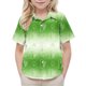 thumbnail image 1 of Blusa y camisa de manga corta con cuello vuelto, moderna e informal, con estampado del Día de San Patricio, con bolsillo, para uniforme escolar, para niños y niñas de 2 a 15 años., 1 of 7