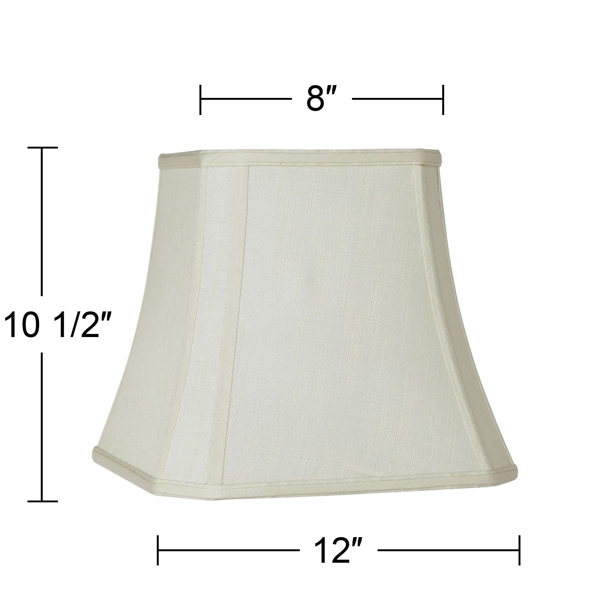 Springcrest Set of 2 Square Lamp Shades Creme Medium 8" Top x 16" Bottom x 11" Slant Spider with Replacement Harp and Finial