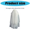 thumbnail image 3 of White Bridal Veil with Beadwork Design and Hair Comb for Wedding Ceremony and Special Occasion Bride Photography, 3 of 4