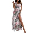 thumbnail image 2 of DYMADE Womens Summer Floral Sleeveless Long Maxi Dress Boho Chiffon Beach Sundress, 2 of 4