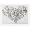 thumbnail image 1 of Nautical Bath Mat, Hand Drawn Seashells Scallop Starfish Whelk Ocean Underwater Life Theme, Non-Slip Plush Mat Bathroom Kitchen Laundry Room Decor, 29.5 X 17.5 Inches, Brown Warm Taupe Teal, Ambesonne, 1 of 2