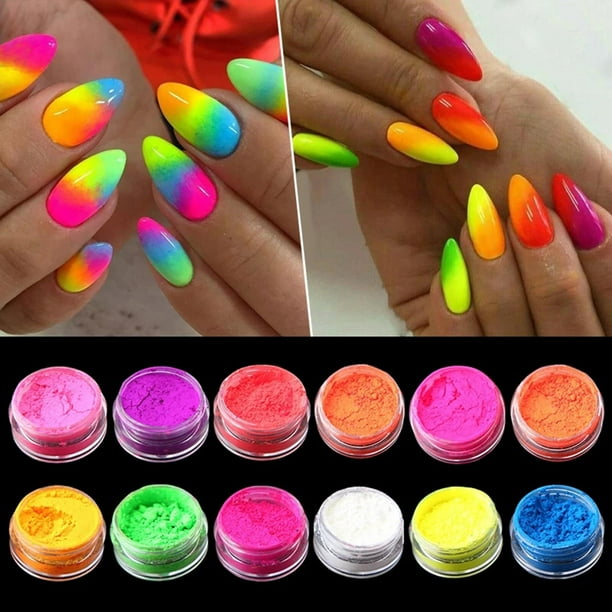 Glow in the dark nail powder discount