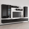 thumbnail image 2 of Wall Mounted Floating Modern Entertainment Center Fly E, Black, F4, 2 of 5