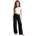 thumbnail image 2 of UJNDER Girls Stylish High Waisted Casual with Elastic Waist and Drawstring for Comfort Girls Pants,Black,12-13 Years, 2 of 6