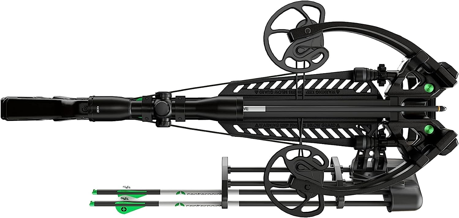 CenterPoint Wrath 430 SC Crossbow Package with Silent Crank, 430 FPS, 4x32 Illuminated Scope, 3 Bolts, Quiver, Rope Cocker (C0006)