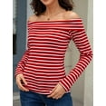 thumbnail image 5 of Off The Shoulder Tops for Women Red S, 5 of 9