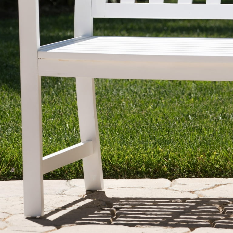 Lilo Outdoor Acacia Wood Bench, White Finish - Walmart.com