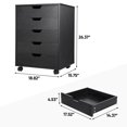 thumbnail image 6 of HomGarden 5-Drawer Chest Organizer, Modern MDF Storage Dresser Cabinet Lockable Casters , Black, 6 of 11