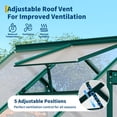 thumbnail image 6 of 6×3 FT Greenhouse for Outdoors, Polycarbonate Greenhouse with Adjustable Roof Vent, Sliding Door and Rain Gutter, Aluminum Walk-in Green Houses for Outside Patio Backyard Garden, Green, 6 of 8
