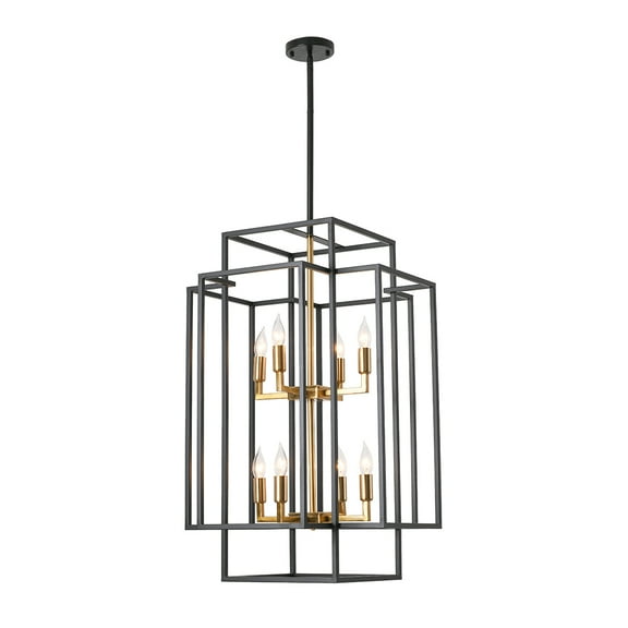 Magic Home 8 - Light Lantern Rectangle Chandelier Pendant Light Ceiling Mount