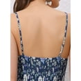 thumbnail image 5 of DARING DIVA Spaghetti Strap Smocked Maxi Boho Floral Dress M Blue, 5 of 6