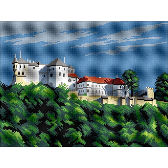 Wizardi Needlepoint Canvas for halfstitch Without Yarn - The Lupca Castle 3583J Orchidea