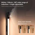 thumbnail image 2 of Wireless Induction Under-Cabinet Light, Cabinet Lighting in 3 Tone Modes, 270° Rotation and Dimmable, No Wiring Required USB-C Interface, LED Light for Office/Kitchen/Bedroom, Black, 2 of 7