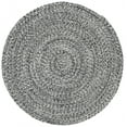 thumbnail image 2 of SAFAVIEH Braided Harmon Geometric Cotton Reversible Area Rug, Ivory/Black, 3' x 3' Round - Coastal Design, Ivory & Black, Cotton, Hand Woven Pattern, Ideal for Entryway, Kitchen, Living Room, Office, 2 of 10