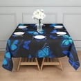 thumbnail image 3 of Black Blue Butterfly Pattern Square Tablecloth,Waterproof Square Table Cover,Wipeable Spillproof Washable Table Cover for Home Kitchen Party Decor 42"X42"(107x107cm), 3 of 6